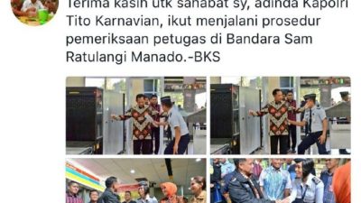 Ikuti Prosedur Keamanan Bandara Sam Ratulangi, Kapolri Dapat Apresiasi Menteri Perhubungan