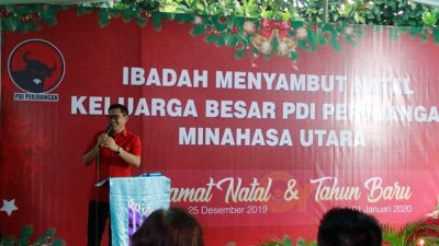 Ibadah Pra Natal PDIP Minut, Joune Ganda Ajak Kader Bersatu dan Tinggalkan Perbedaan