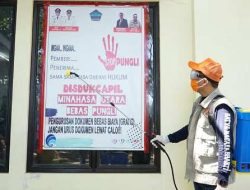 Bupati Minut Pimpin Penyemprotan Desinfektan di Fasilitas Umum, Perusahan Swasta Diminta Mengikuti