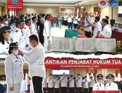 Sukseskan Pilhut Serentak 2022, Pemerintah Kabupaten Minahasa Utara Lantik 43 Penjabat Hukum Tua
