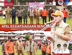 “Siap untuk Selamat”, Pemerintah Kabupaten Minahasa Utara Gelar Apel Kesiapsiagaan Bencana