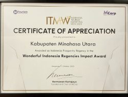 Kabupaten Minut Raih Penghargaan Indonesia Prosperity Regency Award 2025